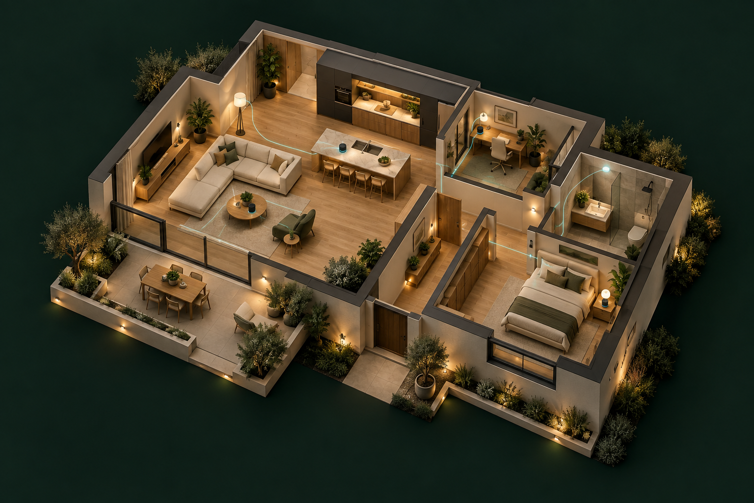 Konzeptionelles 3D-Smart-Home-Modell für das Projekt Mila